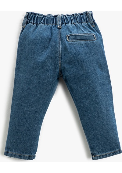 Koton Kot Pantolon Çift Cep Detaylı Beli Lastikli Orta İndigo 3smg40001ad 3SMG40001AD740 İndigo
