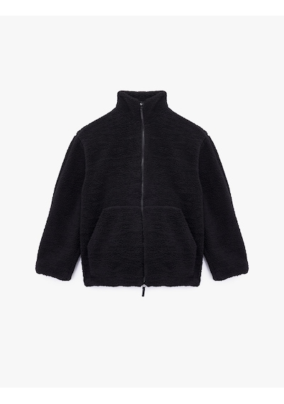 Koton Uzun Kollu Cepli Fermuarlı Dik Yaka Oversize Peluş Mont Siyah 6wak20291ew Siyah Koton Uzun Kollu Cepli Fermuarlı Dik Yaka Oversize Peluş Mont Siyah 6wak20291ew Siyah