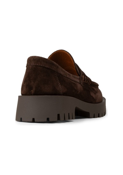 Deery Kadın Hakiki Süet Kahverengi Püsküllü Loafer - 02035zkhvc01 Kahverengi
