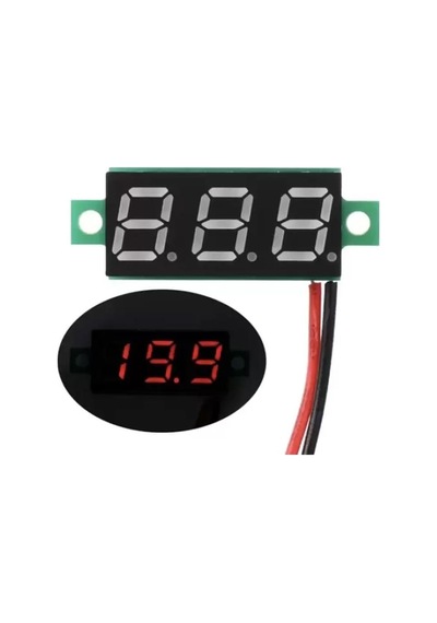 0.28 inç 3.5-30V 2 Kablolu DC Kırmızı Voltmetre