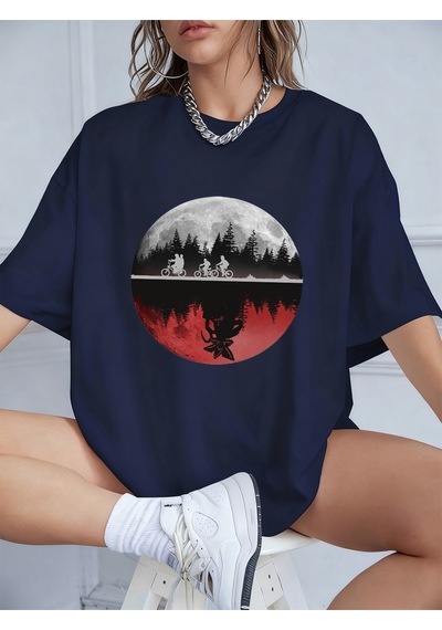 Noıssey Urban Pop Graphic Kadın Tişört Koleksiyonukod 5310 Lacivert