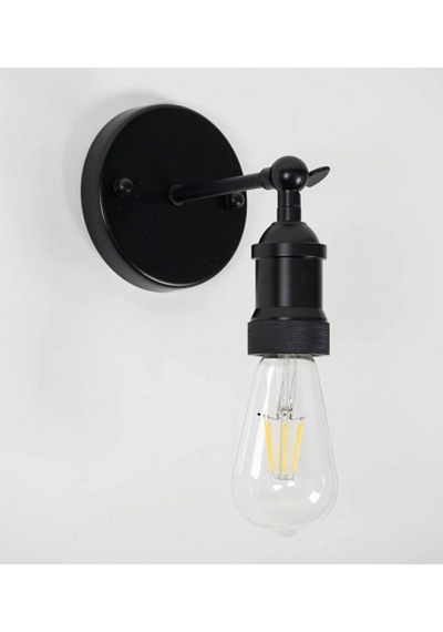 Riolight Retro,rustik, Vintage 1xe27 Duylu Mafsallı Siyah Metal A Siyah