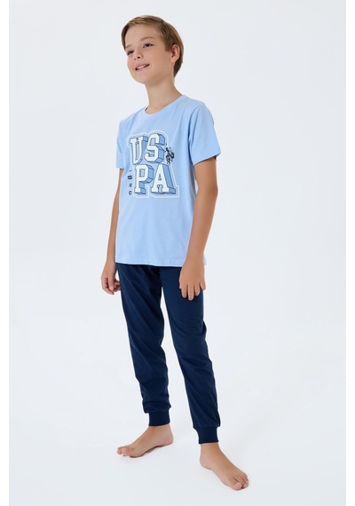 U.S. Polo Assn. U.s. Polo Assn. Erkek Çocuk Mavi Pijama Takım Us2410-c-v1