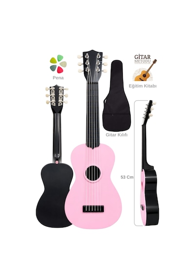 Yankı Cg-16p Oyuncak Gitar Seti 3-11 Yaş Çocuk Gitarı 53cm 6 Telli Eğitim Kitabı, Kılıf Ve Pena Hediyeli - 86973644251