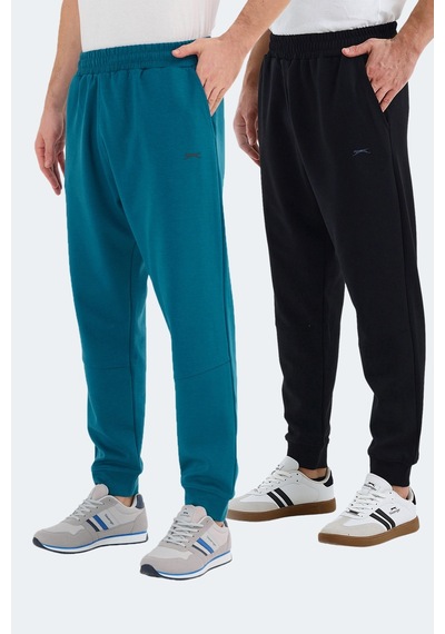 Slazenger Valerıe 2 Li Set Erkek Cepli Eşofman Altı Siyah - Petrol