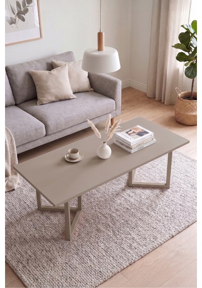 Yurudesign Blom Orta Sehpa Kayın Ahşap Ayaklı 120x60cm Kumsal Bl3-co