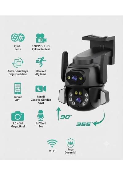360 Hareketli Wifi Waterproof Akıllı Ip Güvenlik Kamerası Carecampro Uygulama Akıllı Ip Dış Mekan Kamerası
