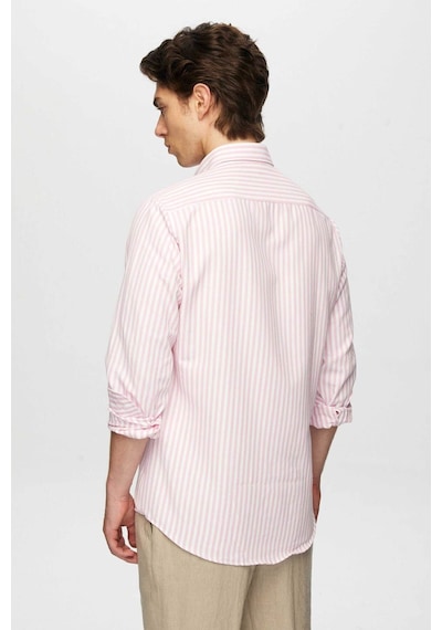 D'S Damat Ds Damat Slim Fit Pembe Çizgili Gömlek 0HC02ORT11265 Pembe