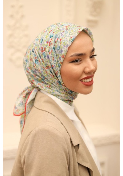 Silk Home Karanfil Desen Soft Pamuk Eşarp Lila