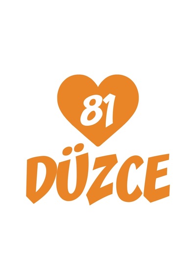 Kalpli 81 Düzce Araba Sticker 17x17 Cm Turuncu