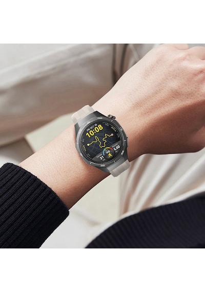 Sneezy Huawei Watch Gt5 Pro 46mm İle Uyumlu Spor Silikon Metal Tokalı Soft Saat Kordonu