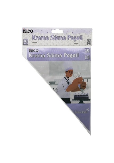 Naylon 25cm 50pcs Krema Sıkma Poşeti Torbası 5468 Çok Renkli