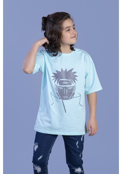 Toontoy Kids Toontoy Unisex Çocuk Reflektör Baskılı Tişört Su Yeşili
