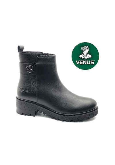 Venüs Nami Hakiki Deri Vns Guardio Waterproof Kaymaz Taban Ortopedik Kadın Bot Siyah