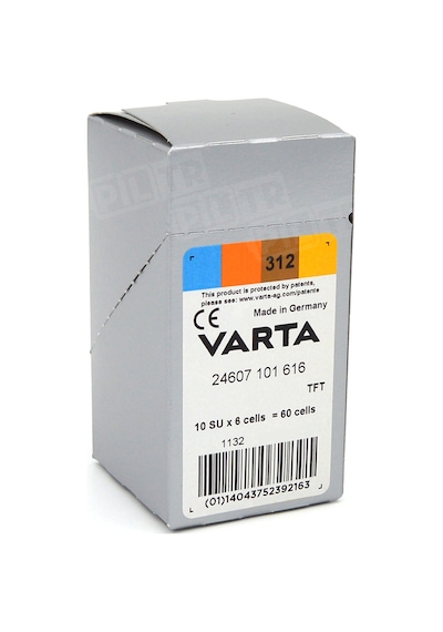Varta 312 Numara İşitme Cihaz Pili 6 x 10 Adet