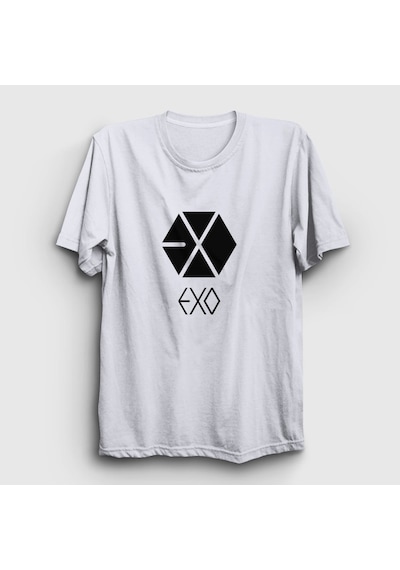 Presmono Unisex Logo Exo T-shirt Beyaz