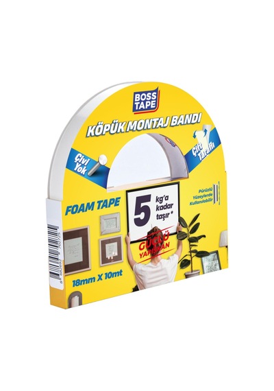 5 Kg Çift Taraflı Köpük Aksesuar Montaj Bandı 18 MMx10m