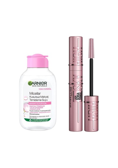 Skin Naturals Micellar Kusursuz Makyaj Temizleme Suyu 100 Ml & Maybelline New York Lash Sensational Sky High Maskara