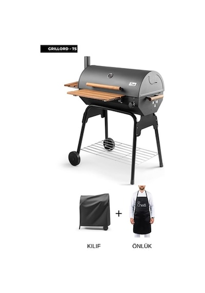 Grillord-75 Kömürlü Barbekü Mangal Önlük Ve Kılıf Hediyeli