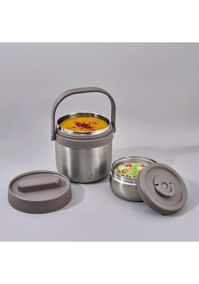 Bento Yuvarlak Lunch Box Steel 1400 Ml Bakır