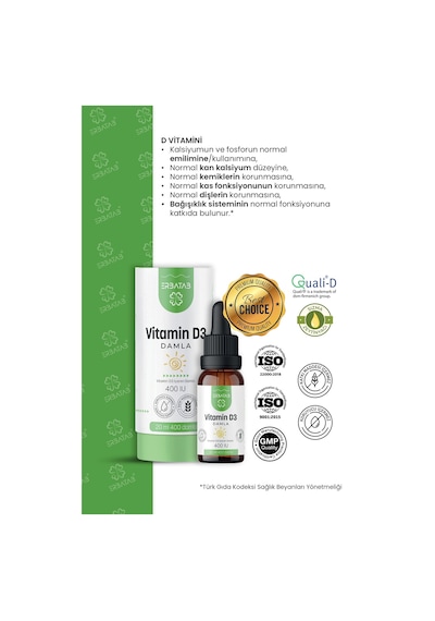 Erbatab D3 Kıds 20 Ml
