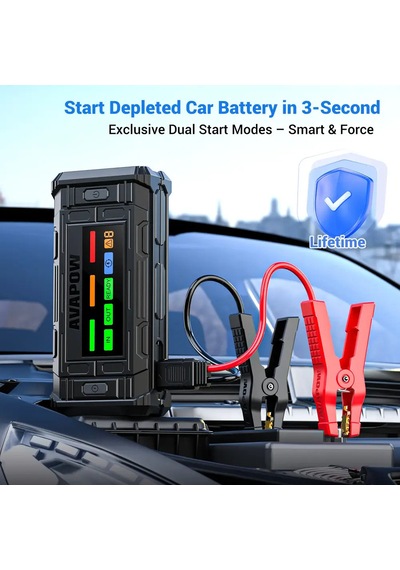 Tj18 Titan Seri 12000mah 2000a Bitmiş Aküyü Çalıştıran Jump Starter Taşınabilir Akü Takviye Cihazı