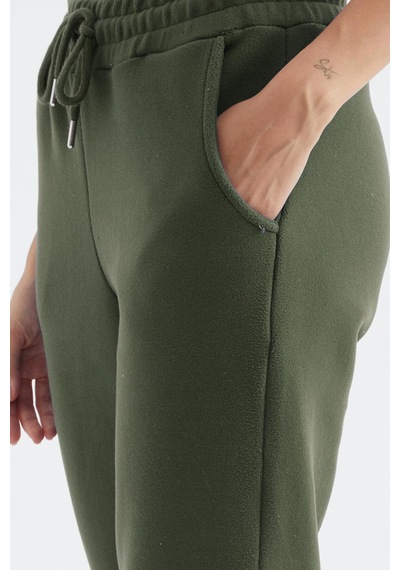 Çağla Yüksek Bel Basic Bağcıklı Jogger Polar Kadın Eşofman Alt - 94622 Çağla