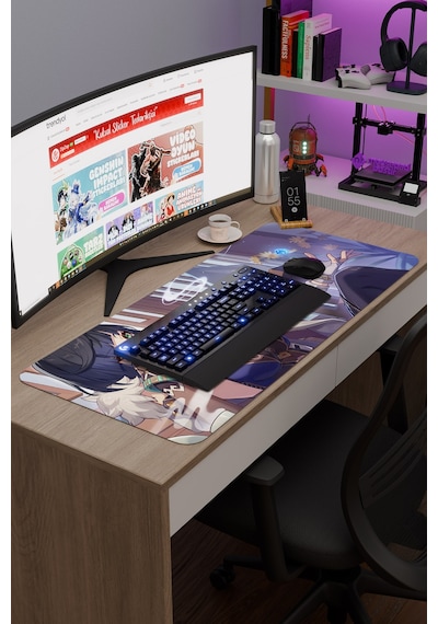 Yelan Genshin Impact Anime Gacha V3 - 90x40 Xxl Gaming Mouse Pad Fare Altlığı