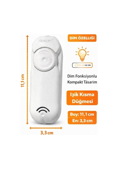 Şahnet Dimmer Arapuar Anahtarı Beyaz Abajur Işık Ayar Anahtarı