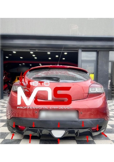 Renault Megane 3 Coupe Arka Difüzör Rs Görünüm Fiberglass Boyasız