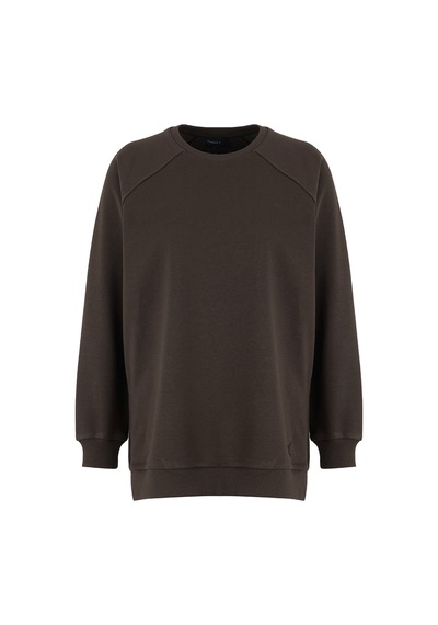 Fabrika Kahverengi Kadın Bisiklet Yaka Sweatshirt Falu-y Kahve