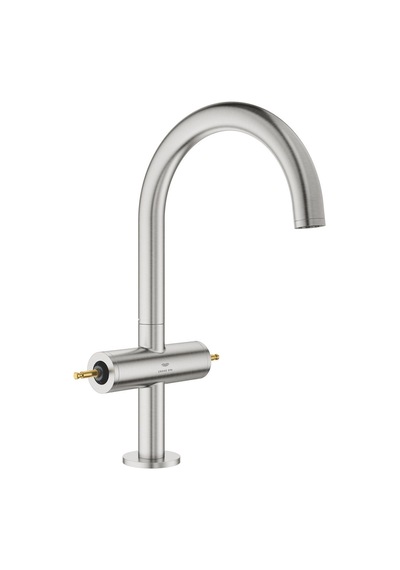 Grohe Atrio Private Collection 21134DC0 1/2" L-Boyut Tek Delikli Lavabo Bataryası Gümüş