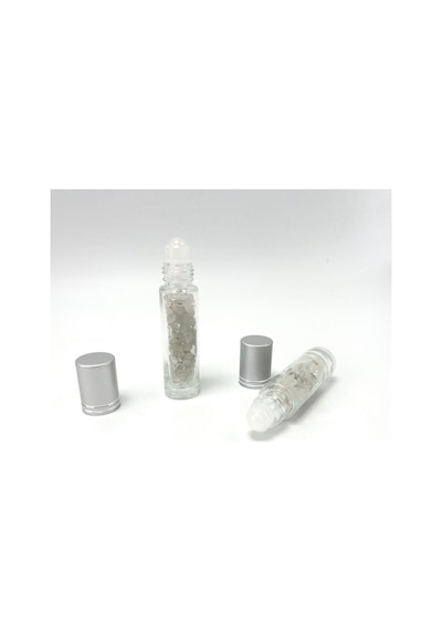 Yıldız Doğal Taş Sertifikalı Kristal Kuvars Doğal Taş Esans Şişesi + Roller Masaj Aleti 10 ML