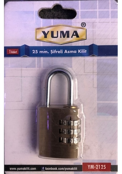 Yuma Pirinç Şifreli Asma Kilit 25 Mm