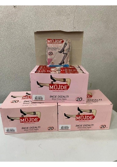 Ince Diz Altı Çorap 24'lü 500 Siyah 001