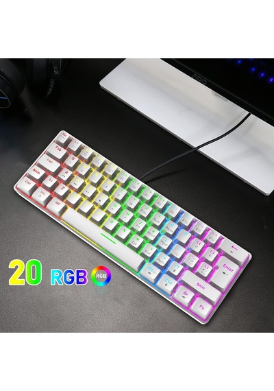 Blic Oyuncu Klavyesi Rgb Klavye 20 Modlu Ayarlanabilir Renk Seçeneği Rgb Suya Ve Toza Dayanıklı Klavye Oyun Klavyesi Oyuncu Klavye Mekanik Klavye Kırmızı Switch Beyaz