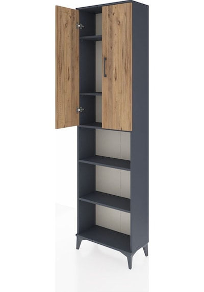Arges Dolap 5 Raflı 2 Kapaklı 60x30x221 Antrasit-çam Antrasit