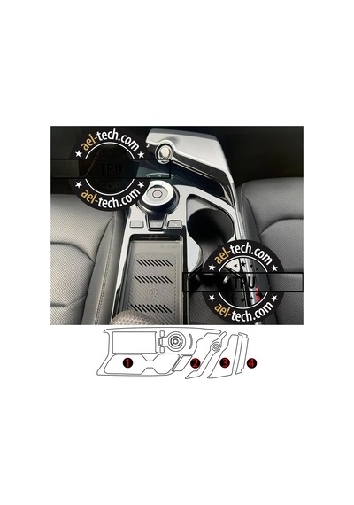 Kia Ev6 Uyumlu Vites Etrafı Piano Black Tpu Koruyucu 4lü Set 2022-2026