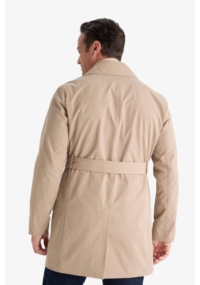 Defacto Slim Fit Dar Kesim Kemerli Düğmeli Trençkot D5528ax25aubn295 Kahve
