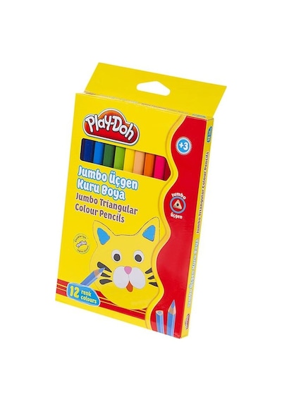 Play-doh 12 Renk Jumbo Üçgen Kuru Boya Ku008