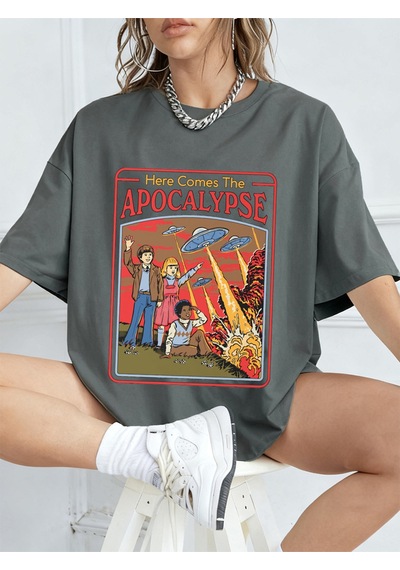 Noıssey Urban Pop Graphic Kadın Tişört Koleksiyonukod 5579 Füme