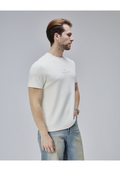 Ucla Canary Kemik Rengi Bisiklet Yaka Gofre Baskılı Modal Kumaş Standard Fit Erkek Tshirt Kemik Rengi Ucla Canary Kemik Rengi Bisiklet Yaka Gofre Baskılı Modal Kumaş Standard Fit Erkek Tshirt Kemik Rengi