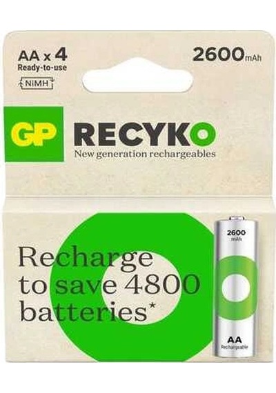 Gp Recyko 2700 Seri 2600 Mah Şarjlı Aa Kalem Pil 4'lü