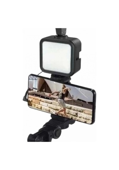Mini Tripodlu Telefon Tutucu Vlog Çekim Kiti Mikrofonlu Ve Led Işıklı