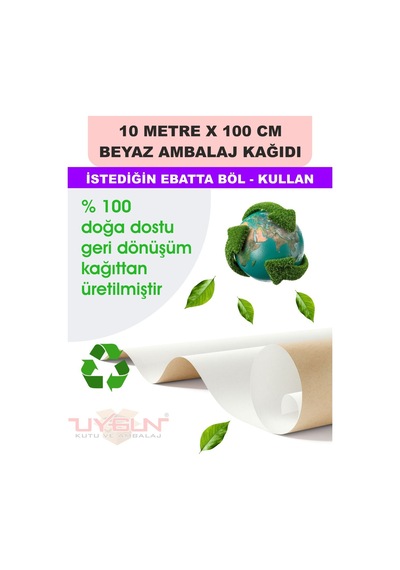 100 Cm X 10 Metre Bobin Beyaz Ambalaj Kağıdı Çift Yönlü, Ev Eşyası, Çeyiz, Hediye, Ürün Paketleme