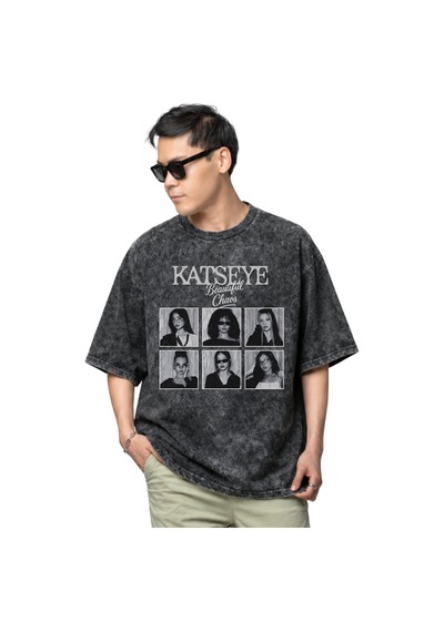 Sevbano Katseye Beautiful Chaos Kpop Müzik Grubu Baskılı Unisex Oversize Siyah