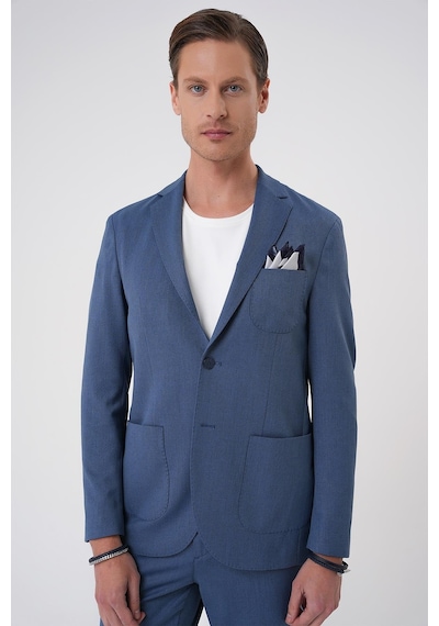 Efor Comfort Fit Mono Yaka Çift Yırtmaç Torba Cep Kendinden Desenli Casual İndigo Ceket C 706 Indıgo Efor Comfort Fit Mono Yaka Çift Yırtmaç Torba Cep Kendinden Desenli Casual İndigo Ceket C 706 Indıgo