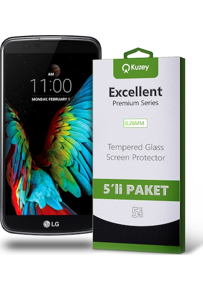 LG K10 ile Uyumlu Kırılmaz Temperli Ekran Koruyucu Cam Ekonomik 5'li Paket