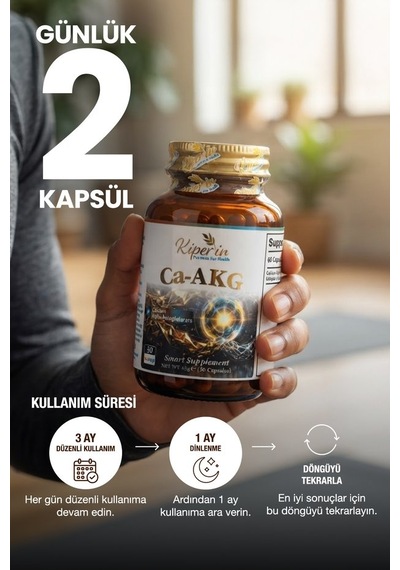 Kiperin Ca-AKG | 1000 mg | Mitokondri ve Hücresel Destek | 60 Kapsül
