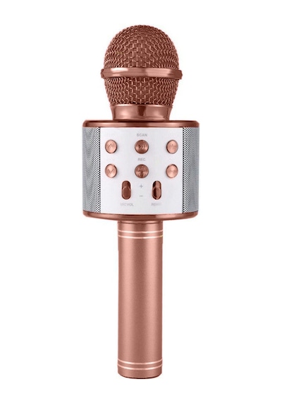 WS-858 Karaoke Mikrofon Bluetooth Hoparlör Rose Gold